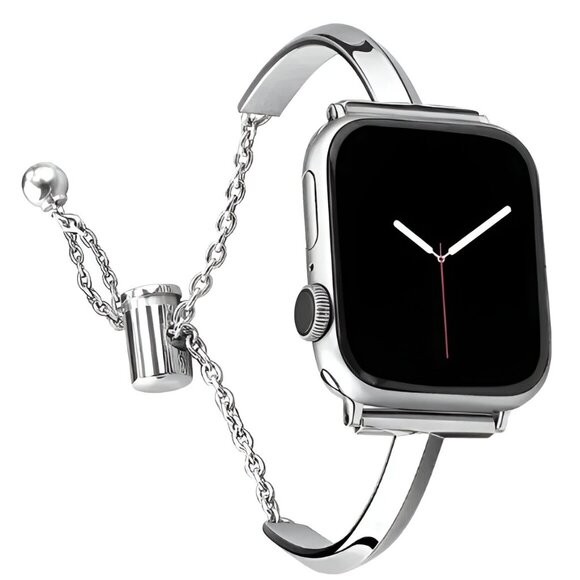 Apple Watch Band Adjustable Slim Stylish Strap Silver Stainless Bracelet - Picture 8 of 8